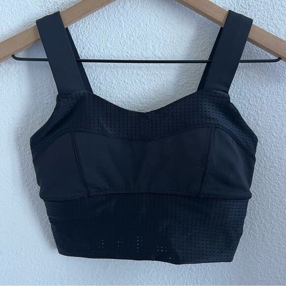 Lululemon Var-City Varsity Long Line Bra Black Luxtreme Mesh 2 - Picture 1 of 4